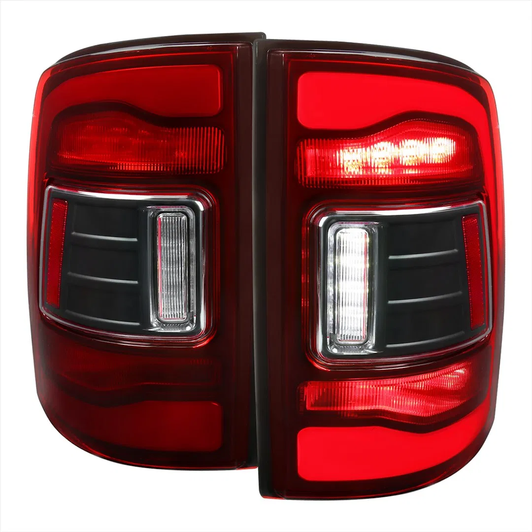 LT-RAM09RLED-RS – SPEC-D TUNIN Tail Light Assembly, LED Red/ Clear Lens Matte Black ABS Plastic Housing Red Brake Lig...
